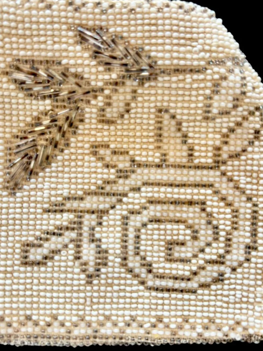 Vintage Art Deco Beaded Floral Clutch Evening Bag Made in Czechoslovakia